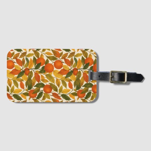 herfst laat Oranje boom achter Bagagelabel (Voorkant (horizontaal))