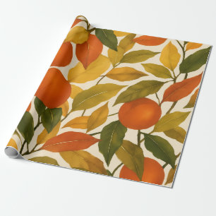  herfst laat Oranje boom achter Cadeaupapier