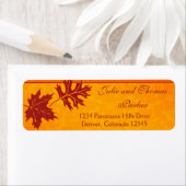 Herfst laat Oranje bruiloft retour adres labels (Insitu)