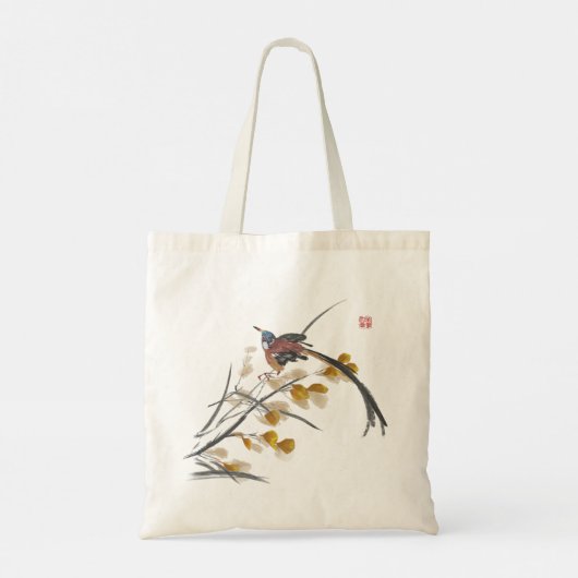  herfst laat paradijs Flycatcher-vogel Tote Bag (Achterkant)