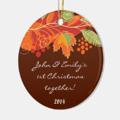 Herfst laat Persoonlijke naamOrnament verlaten Keramisch Ornament (Links)