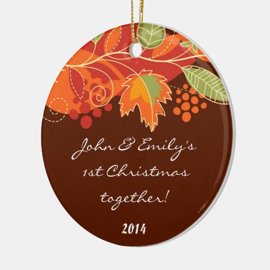 Herfst laat Persoonlijke naamOrnament verlaten Keramisch Ornament (Links)