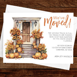 Herfst laat pompoenen veranda bewegen aankondiging