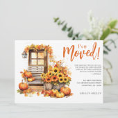 Herfst laat pompoenen voordeur bewegen aankondiging (Staand voorkant)