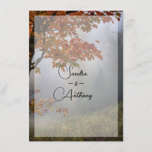 Herfst laat rustieke bruiloft menu (Achterkant)