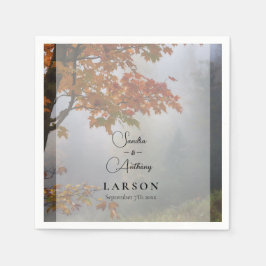 Herfst laat rustieke bruiloft servetten