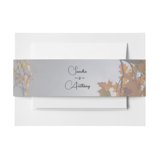 Herfst laat rustieke uitnodiging achter uitnodigingen wikkel (Voorkant Voorbeeld)