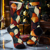 Herfst laat Sokken in Bourgondië, goud en groen ac