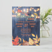 Herfst laat sprookjesverlichting op houten Thanksg Kaart (Staand voorkant)