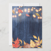 Herfst laat sprookjesverlichting op houten Thanksg Kaart (Achterkant)