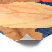 Herfst laat sprookjesverlichting op houten Thanksg Poster (Hoek)