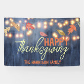 Herfst laat sprookjesverlichting op houten Thanksg Spandoek (Horizontaal)