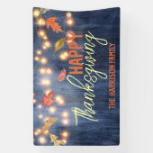 Herfst laat sprookjesverlichting op houten Thanksg Spandoek (Verticaal)