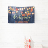 Herfst laat sprookjesverlichting op houten Thanksg Spandoek (Insitu)