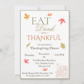 Herfst laat Thanksgiving dineruitnodiging Kaart (Voorkant)