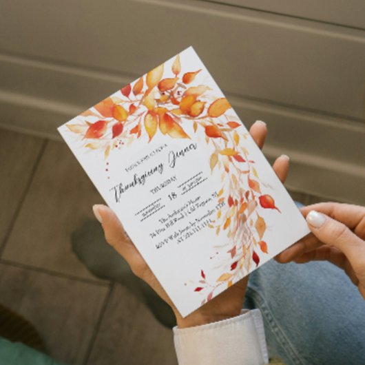 Herfst laat Thanksgiving dineruitnodiging Kaart