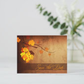 Herfst laat verdrietig op de datum aankondigingskaart (Staand voorkant)