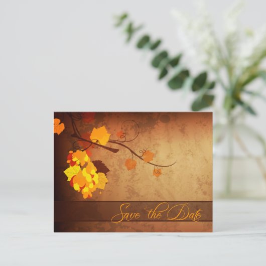 Herfst laat verdrietig op de datum aankondigingskaart (Staand voorkant)