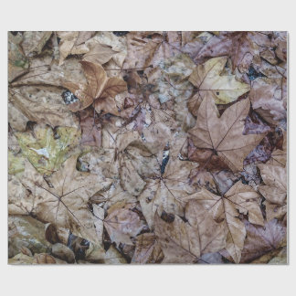 Herfst laat wandtapijtprint achter cadeaupapier