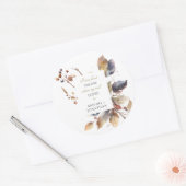 Herfst laat Waterverf Christelijk Bijbelhuwelijk Ronde Sticker (Envelop)