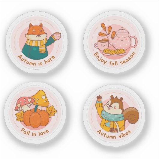 Herfst label sticker set (Voorkant)
