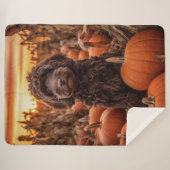 Herfst Labradoodle Sherpa Deken (Voorkant (horizontaal))
