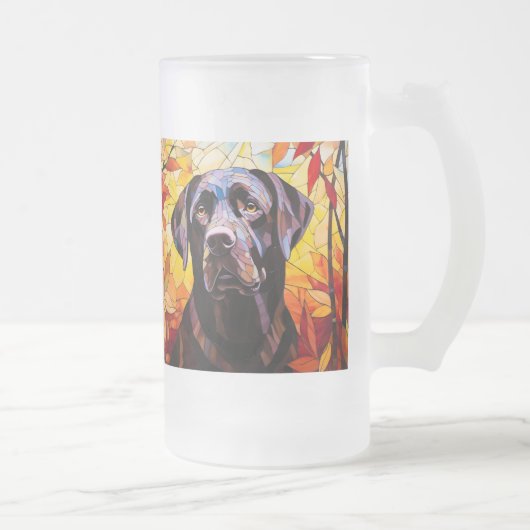 Herfst Labrador Retriever Moderne Hond Puppy Matglas Bierpul (Rechts)
