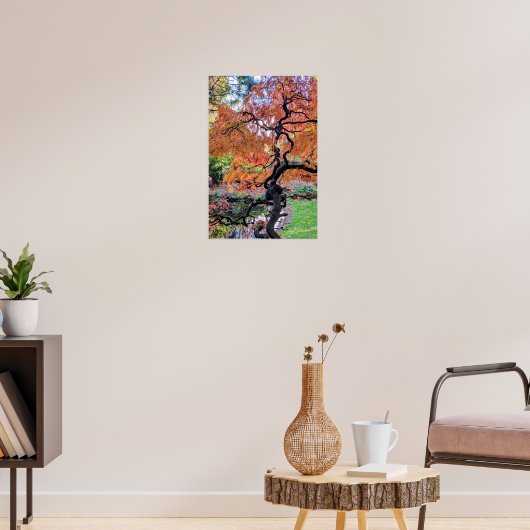 Herfst Laceleaf Japanse Esdoorn Botanisch Poster (Woonkamer 3)