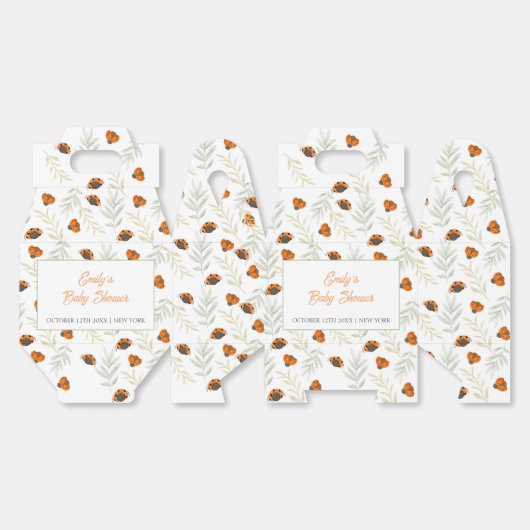 Herfst Ladybug Greenery Baby shower Bedankdoosjes (Ongevouwen)