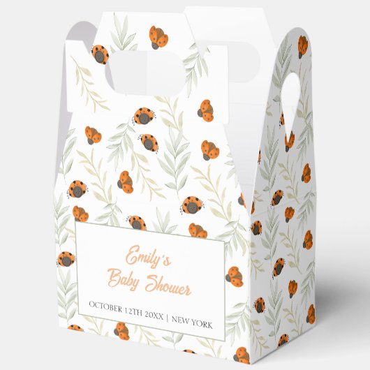 Herfst Ladybug Greenery Baby shower Bedankdoosjes (Open)
