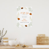 Herfst Ladybug Greenery Baby shower Welkom Poster (Keuken)