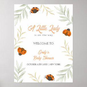 Herfst Ladybug Greenery Baby shower Welkom Poster