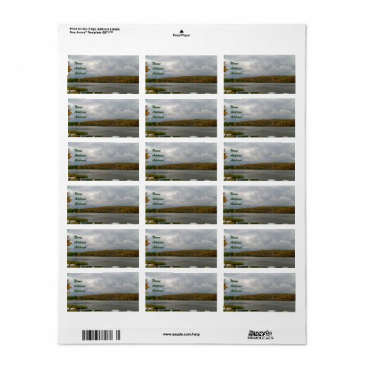 Herfst/Lake Design Adresetiketten Etiket (Full Sheet)