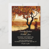 Herfst Lake Uitzicht Tree bruiloft uitnodiging (Voorkant)