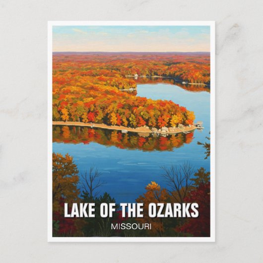 Herfst Lake van de Ozarks Missouri Reizen Briefkaart (Voorkant)