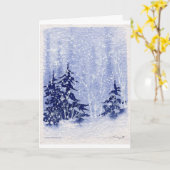 Herfst Lake "WINTER PINES" Wenskaart Kaart (Gele Bloem)