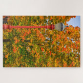 Herfst Lamppost Custom Jigzaag Puzzle Legpuzzel (Horizontaal)