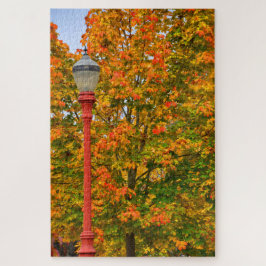 Herfst Lamppost Custom Jigzaag Puzzle Legpuzzel