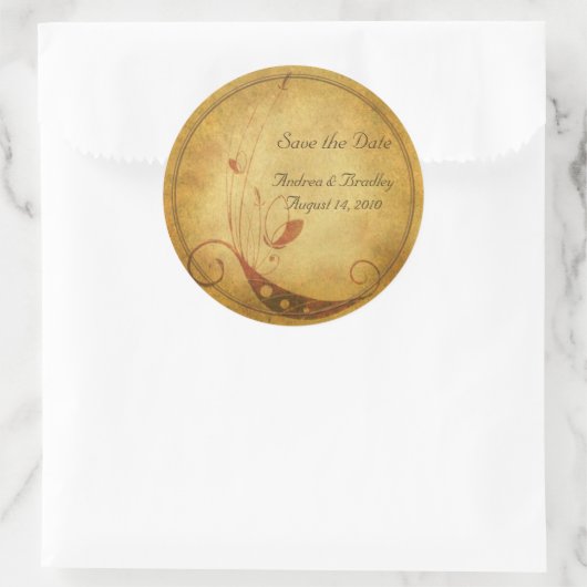 Herfst Land Bloemen Bruiloft Sticker (Tas)