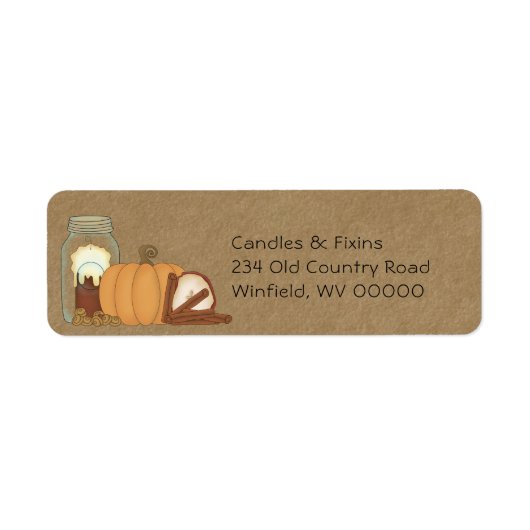 Herfst Land Candles Pumpkin Return Label (Voorkant)