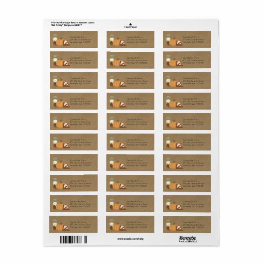 Herfst Land Candles Pumpkin Return Label (Full Sheet)