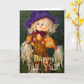 Herfst land charme vogelverschrikker groet kaart (Gele Bloem)