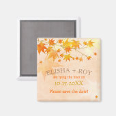 Herfst Land Maple Leaf Wedding Save the Date Magneet (Voorkant / Achterkant)
