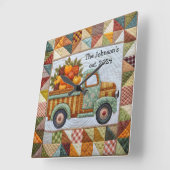 Herfst Land Oogst Pickup Truck Muur Klok (Hoek)