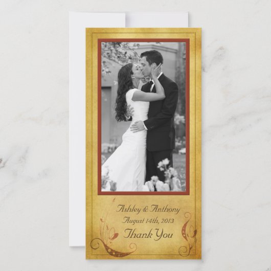  Herfst Land Rustieke Bloemen Huwelijk Bedankkaart (Voorkant)