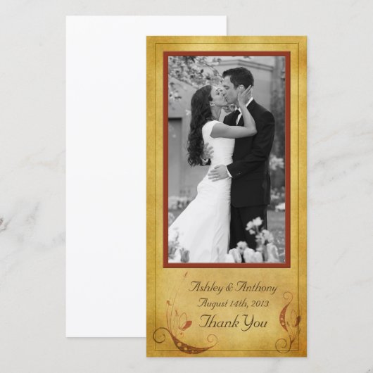  Herfst Land Rustieke Bloemen Huwelijk Bedankkaart (Voorkant / Achterkant)