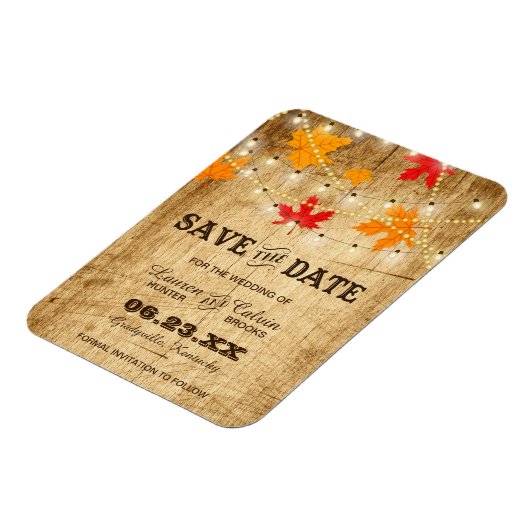 Herfst Land Weddenschap Bespaar de datum met licht Magneet (Linkerzijde)