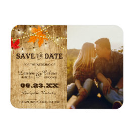 Herfst Land Wedding Save the Date with Photo Magneet