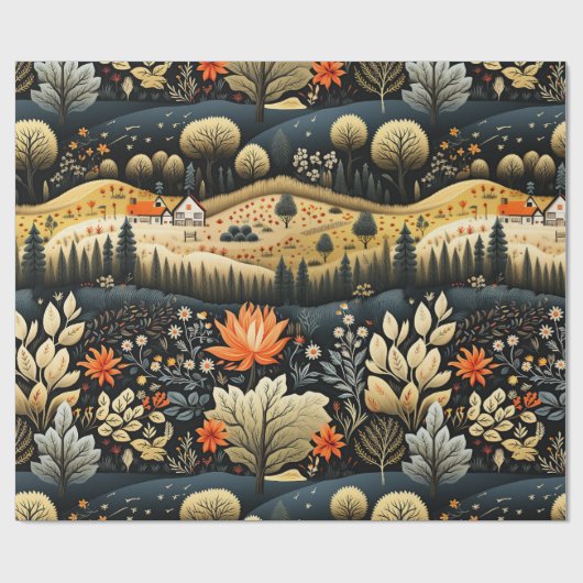 Herfst Landbouwgrond Kleuren Cadeaupapier (Vlak)