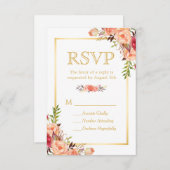 Herfst Landelijk Oranje Bloemen Chic Goud RSVP (Voorkant / Achterkant)